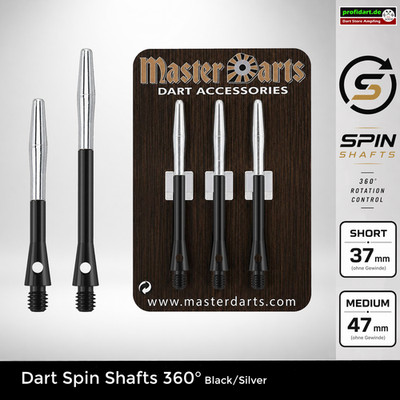     Dart Spin Shafts 360° Aluminium Schwarz Silber 2BA Short/Medium 37/47 mm