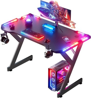 Mesa Escritorio para Computadora con Luces LED Gaming Desk Gamer para PC NUEVO