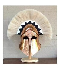 Steel Copper Coated Medieval Knight Greek Corinthian Wearable Larp Helmet