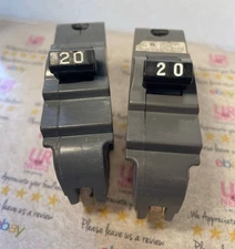 2 UBIF20N Connecticut Electric FPE Stab-Lok 1 Pole 20 Amp Thick Series - Used