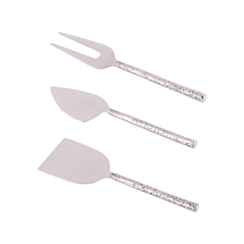 Couteaux à fromage design Batys en métal argenté 17x5 cm pour service de table raffiné