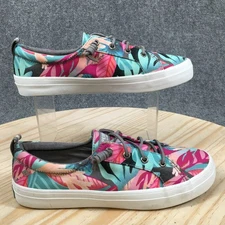 Sperry Shoes Womens 8 M Crest Vibe Coral Sneakers Pink Blue Casual STS87464