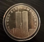 God Bless America Land of the FREE 9/11 1 oz .999 fine silver art bar round