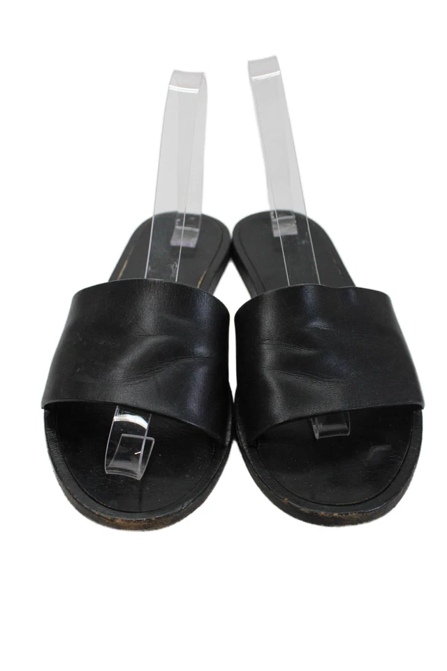 Woman by Common Projects Womens Leather Flat Slip On Shoes Black Size 8 - Image 2 of 4