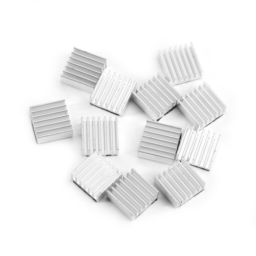 12pcs Small Aluminum Heatsink Cooling With Adhesive Glue On Back 14x14x6mm - Picture 1 of 7