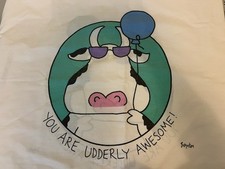 Sandra Boynton “You Are Udderly Awesome” Cow Pillowcase Vintage 1990s Retro
