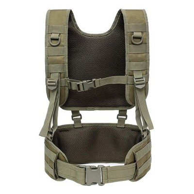Molle Vest Suspender Harness, Outdoor H-Harness Belt Suspenders with Detachab...