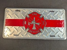Diamante Soccorso Antincendio Sottile Linea Rossa 6"x12" Alluminio Licenza Spedizione Gratuita 