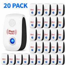 20 Pack Ultrasonic Pest Control Repellers Electronic Repellent Mice Rat for Home