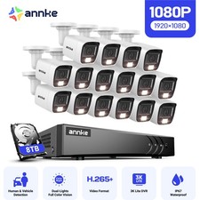 ANNKE 16CH 5MP Lite DVR 1080P Video Outdoor Color Night Security Camera System