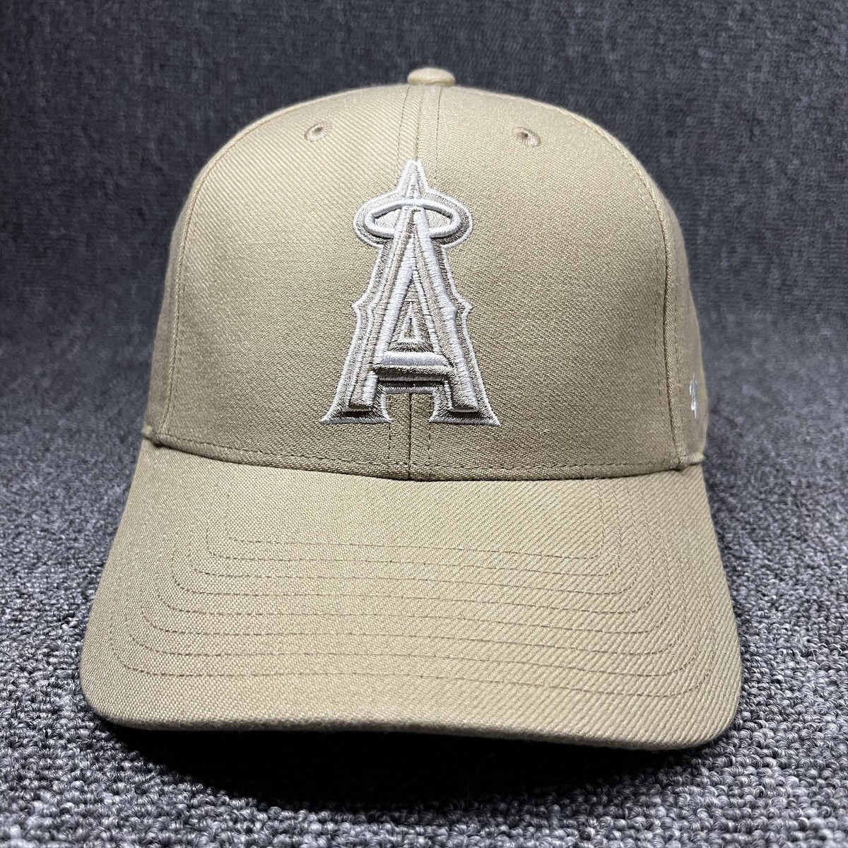 Los Angeles Angels '47 Brand Clean Up Hat Khaki Tan Adjustable MLB Strapback Cap