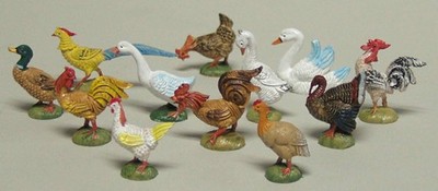 Barnyard Birds - Set Of 12 - Boxed Fontanini Heirloom Nativity 5'' Scale by Roman