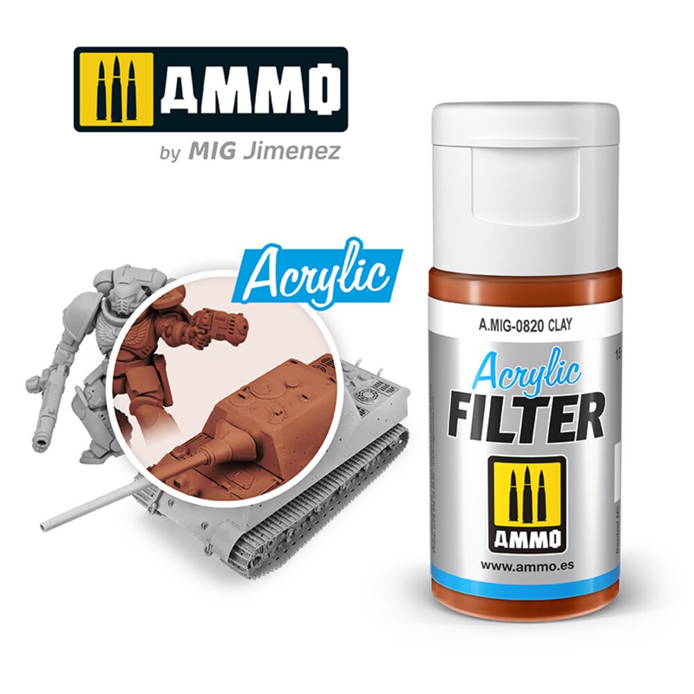 Ammo MIG 0820 - Acrylic Filter Clay - New