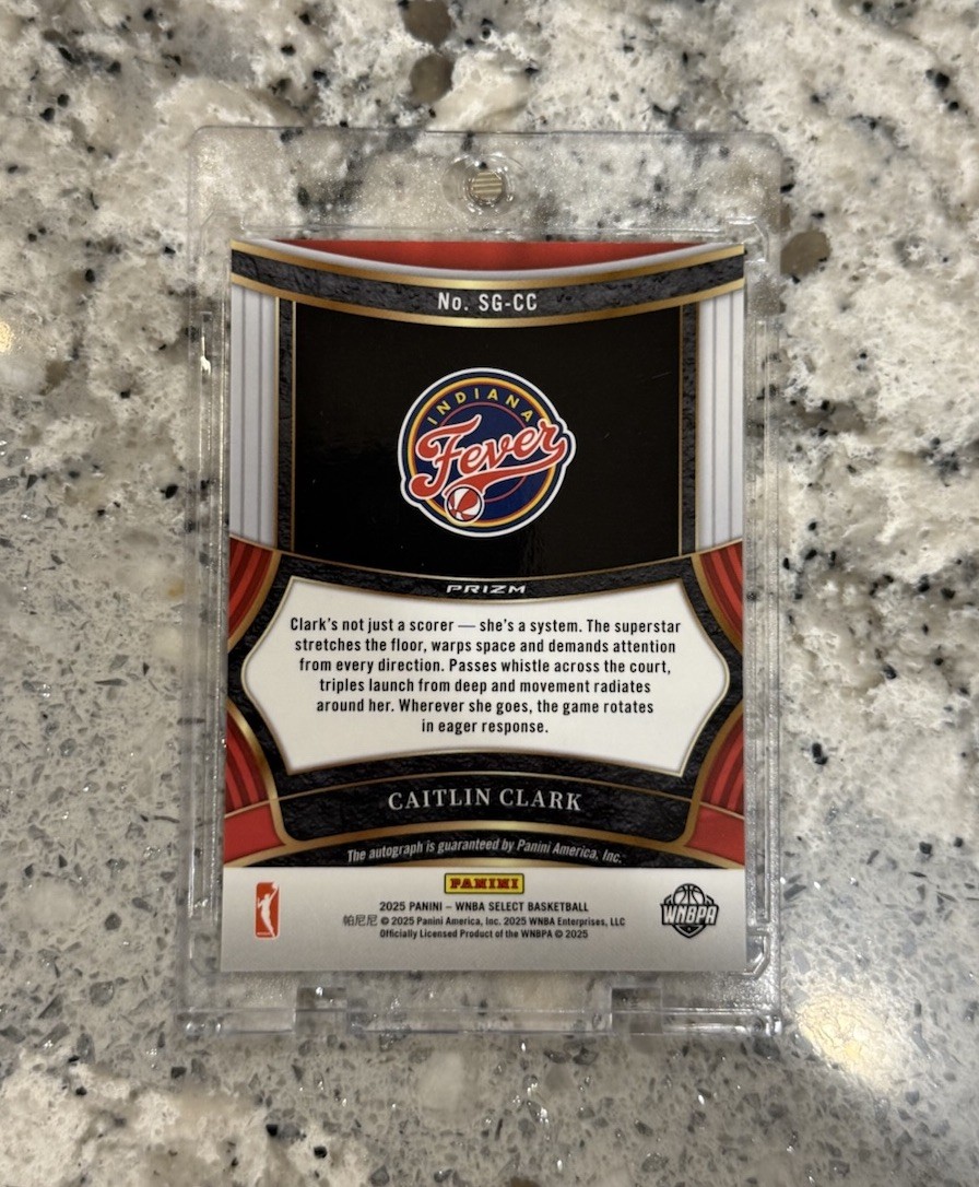 Caitlin Clark 2025 Panini WNBA Select Signatures Auto SP Indiana Fever #SG-CC view 2
