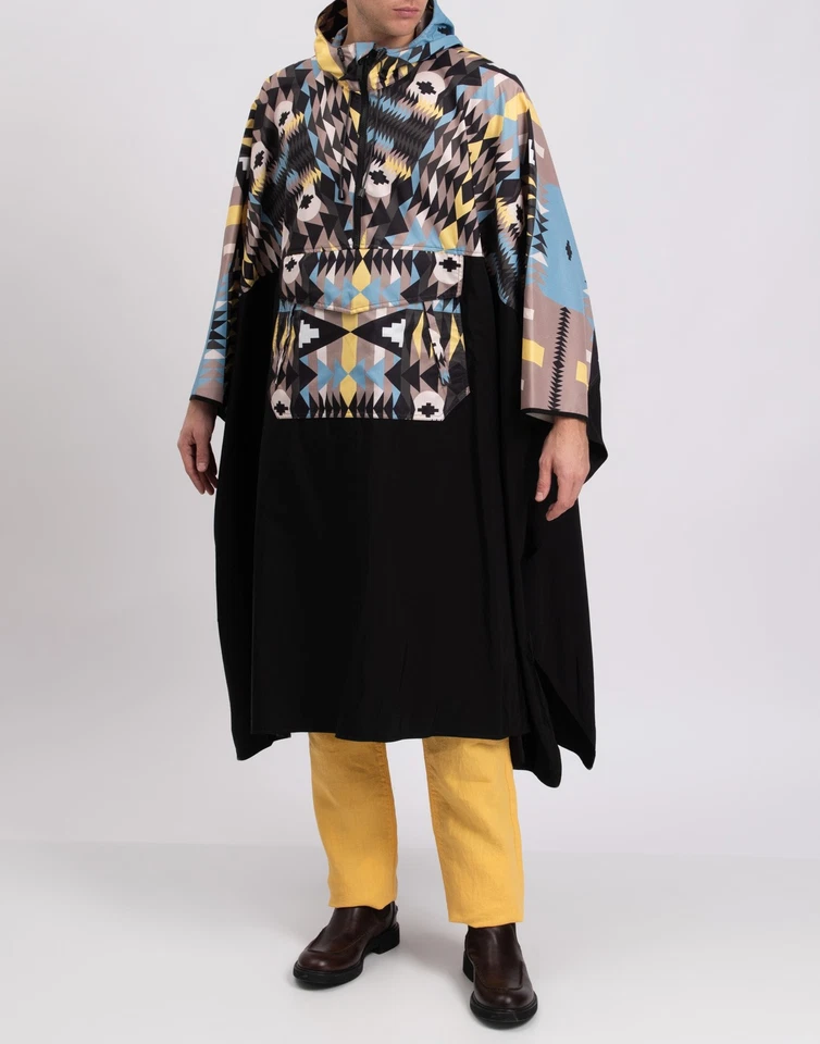 RRP €835 MARCELO BURLON COUNTY OF MILAN Navaho Graphic Poncho Size M Hooded - Image 2 of 4