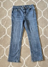 Wonder Nation Boys Straight Jeans Size 14 Blue Adjustable Waist Cotton Blend