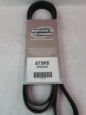 NEW SERVICE CHAMP Serpentine Belt 875K6/ 6PK2225