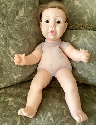 Vtg 1984 Hasbro J. TURNER 20'' REAL BABY Doll Weighted Big Eyes Rooted Eyelashes