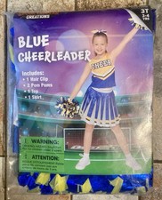 Spooktacular Creations Toddler Child Girl Blue  Yellow Cheerleader Costume 3T
