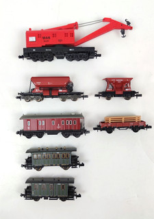 Eisenbahn Waggon N ARNOLD TRIX FLEISCHMANN piccolo Personen Güter Kran MAN Lore