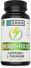 Energy  Focus - L Theanine Caffeine Pills, 200Mg L-Theanine, 100Mg Natural Anhy