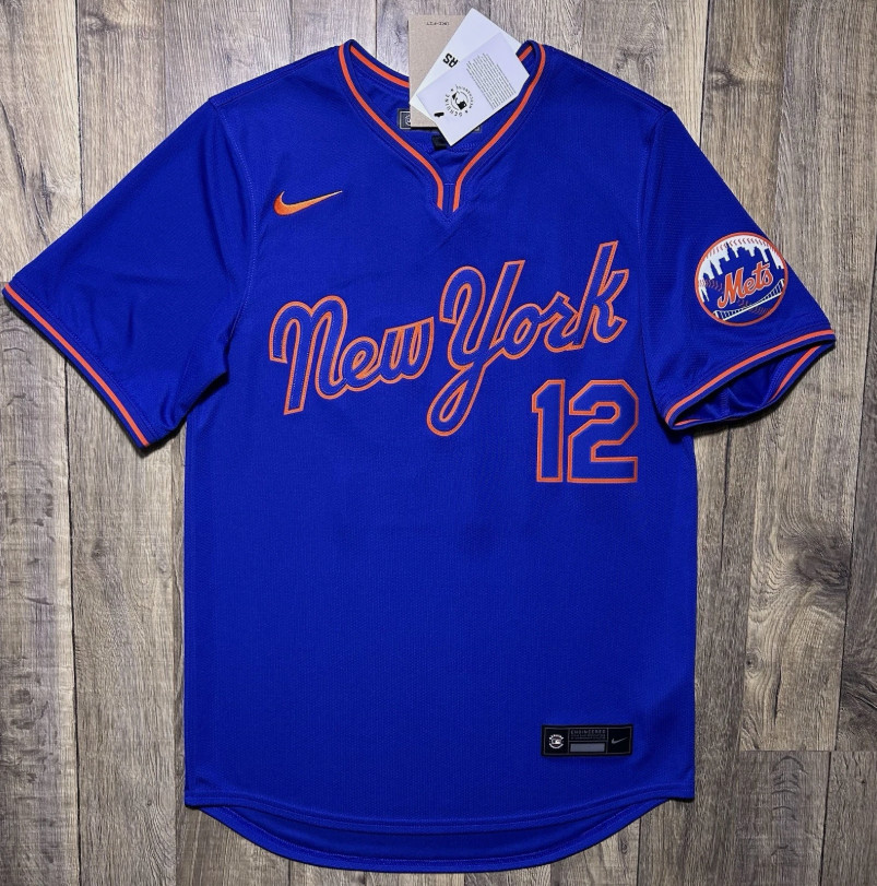 New York Mets Francisco Lindor #12 Blue Men's Baseball Jersey Size S-2XL NWT