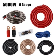 0 Gauge Amp Kit Complete Amplifier Install Wiring Cables AMP RCA Cable Sub 5000W