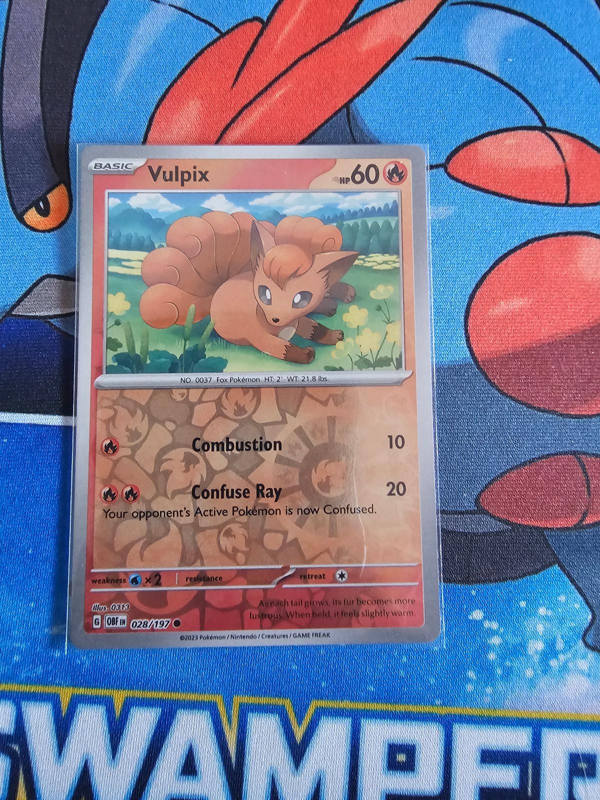 Vulpix 028/197 Common Obsidian Flames Pokemon Reverse Holo Near Mint