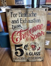 Large Vintage Wooden Sign Cheyenne Wyoming Wall Decor