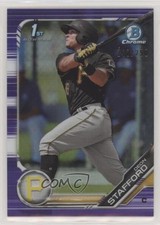 2019 Bowman Chrome Prospects Purple Refractor 242/250 Deon Stafford #BCP-214 sh7