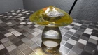 New ListingBlenko Glass Mushroom Vintage Beautiful Condition Clear and Yellow With Sticker!