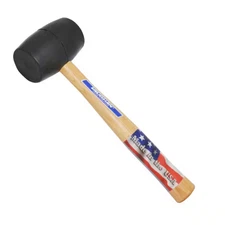 20 Oz. Black Rubber Mallet with 13 In. Hardwood Handle