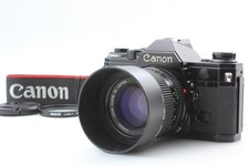  HOOD Near MINT Canon AE-1 35mm SLR Film Camera Black 50mm F1.4 Lens JAPAN