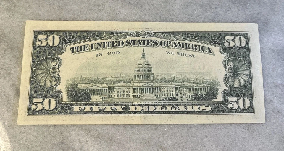 1993 Fifty Dollar Double Quads Rare Vintage Crisp And Clean  - Image 2 of 2