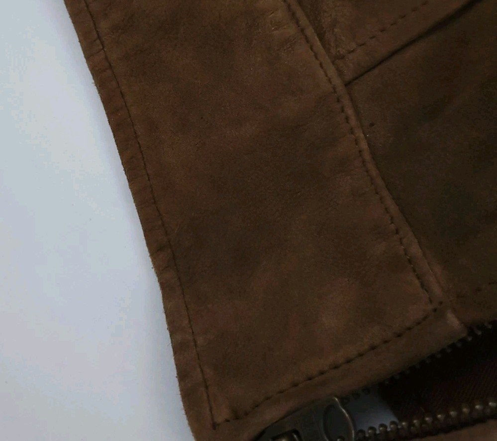 Vintage Polo Ralph Lauren Suede Leather Zip Vest Rare RL Sport M Brown Vtg image 6