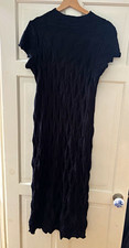 Boohoo Black Bodycon Midi Dress UK 16 Regular Fit Short Sleeve Women’s