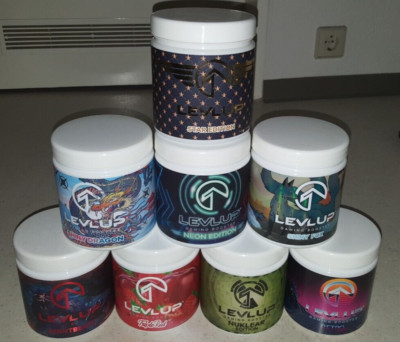 LEVLUP Gaming Booster 8 Stück verschiedene Leerdosen Dose leer Deckel Sammeldose