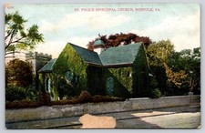 St. Paul's Episcopal Church Norfolk Virginia VA Postcard Ivy Covered Walls