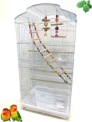 Large Portable Shell Top TOY Bird Flight Cage Canary Aviary Parakeet LoveBirds 