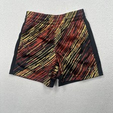 DSG Boys Printed Basketball Shorts Size 2XS Black Yellow Red Mesh Loose Fit