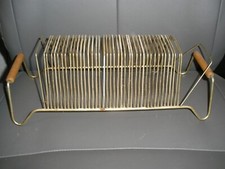 Vintage Record Holder Metal Wire Rack For 45 RPM Mid Century Modern Holds 40