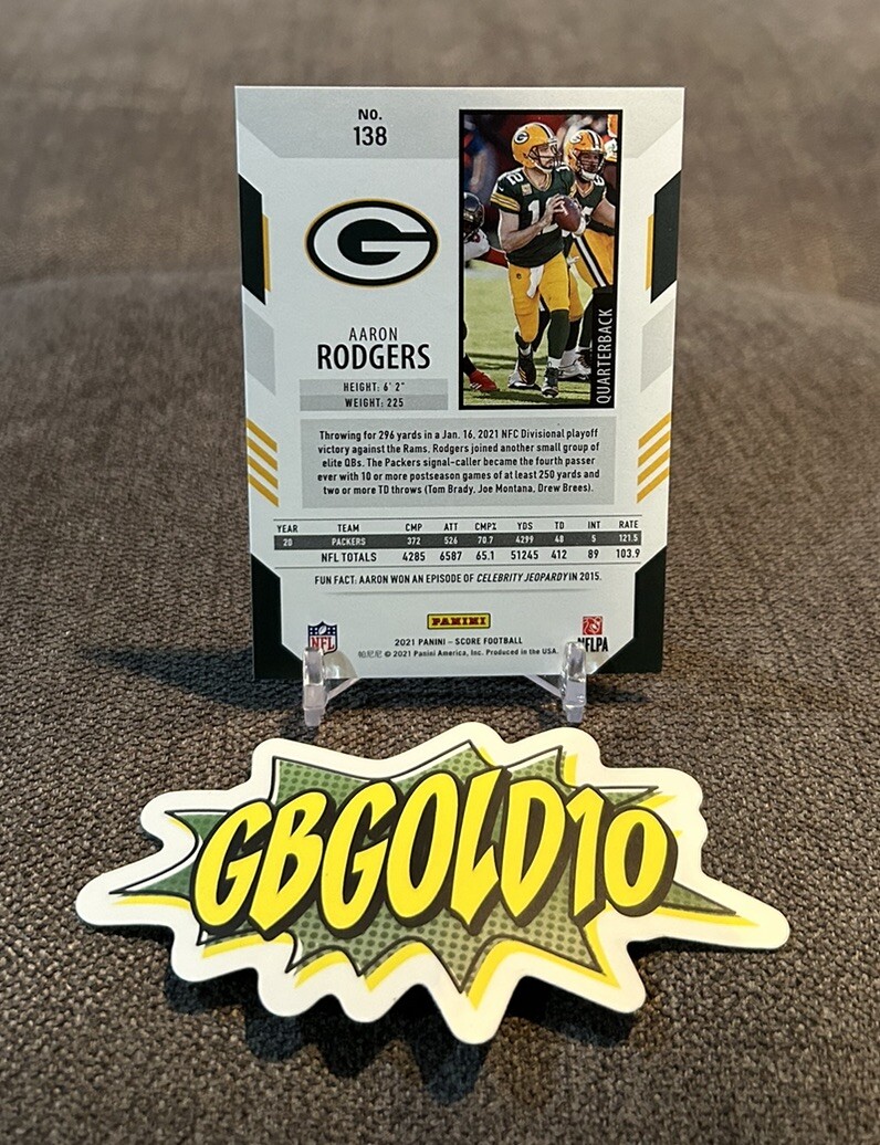 2021 Score Football Aaron Rodgers Lenticular SSP Case Hit Packers