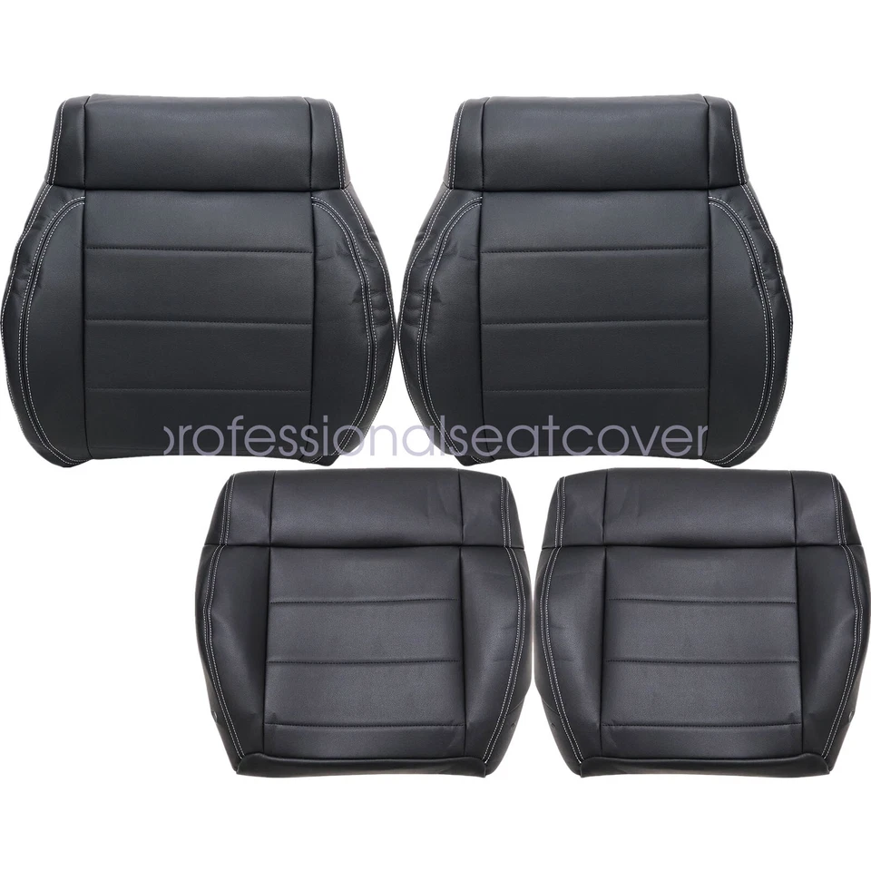 For 2008 2009 2010 2011 2012 Jeep Wrangler Driver & Passenger Leather Seat Cover Foto 2 de 4
