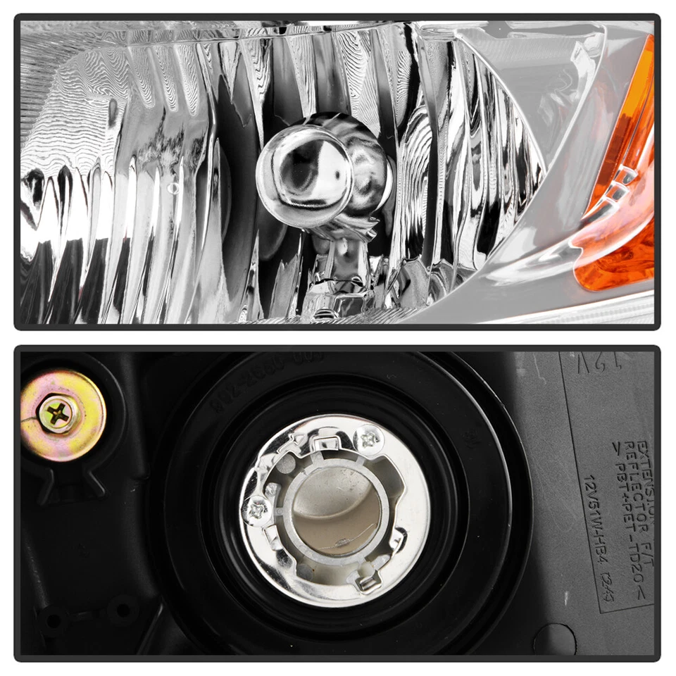 For 2006-2011 Honda Civic Sedan Chrome Headlights Headlamps Pair Set Left+Right - Image 4 of 4