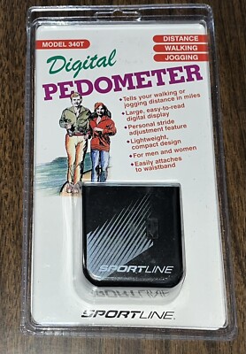 Vintage 1980 s Sportline 340T Digital Distance Pedometer NOS in Package RETRO