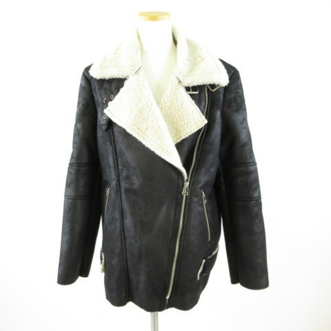 Believe Faux Mouton Jacket Back Boa Black F*T297 Used Believe Faux Mouton Jacket Back Boa Black F*T297 Used