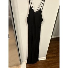 Fashion Nova Women's Maxi Dress Size L Black Sleeveless Spaghetti Strap