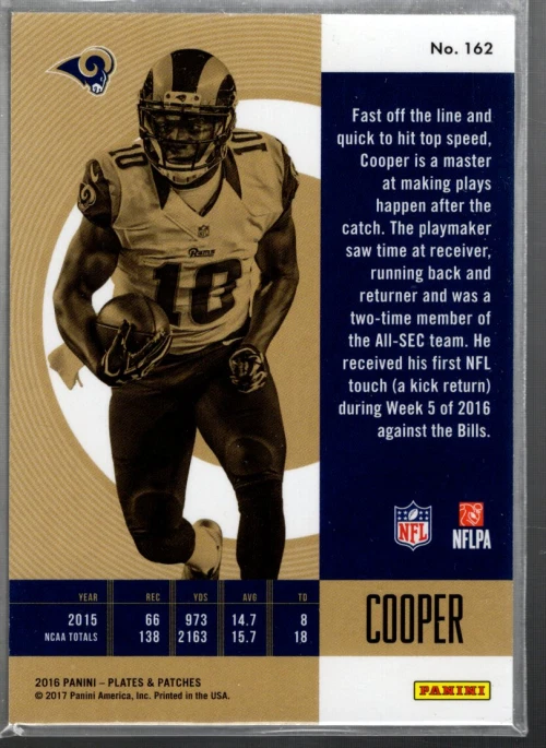 B3196- 2016 Panini Plates and Patches Blue #162 Pharoh Cooper /50 - NM-MT - Image 2 of 2