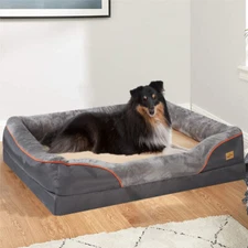 Waterproof M-XXXL Extra Large Jumbo Orthopedic Dog Bed Pet Bolster Sleeping Bed