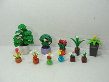 Vintage Playmobil 11 Flower Pots with Flowers for House, Patio, Shop
